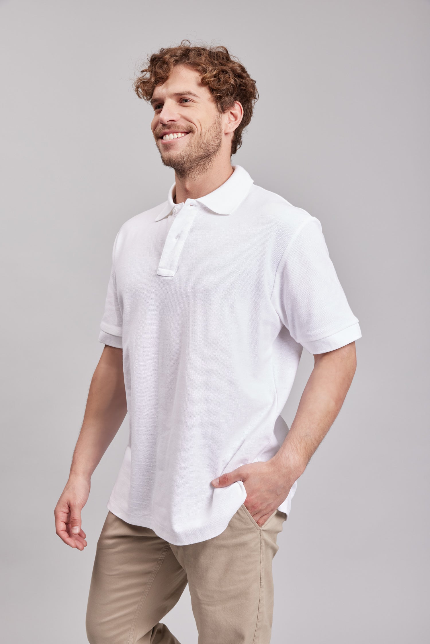 Polera Polo M/C Blanca Hombre