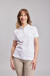 Polera Polo M/C Blanca Mujer
