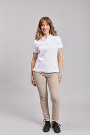 Polera Polo M/C Blanca Mujer