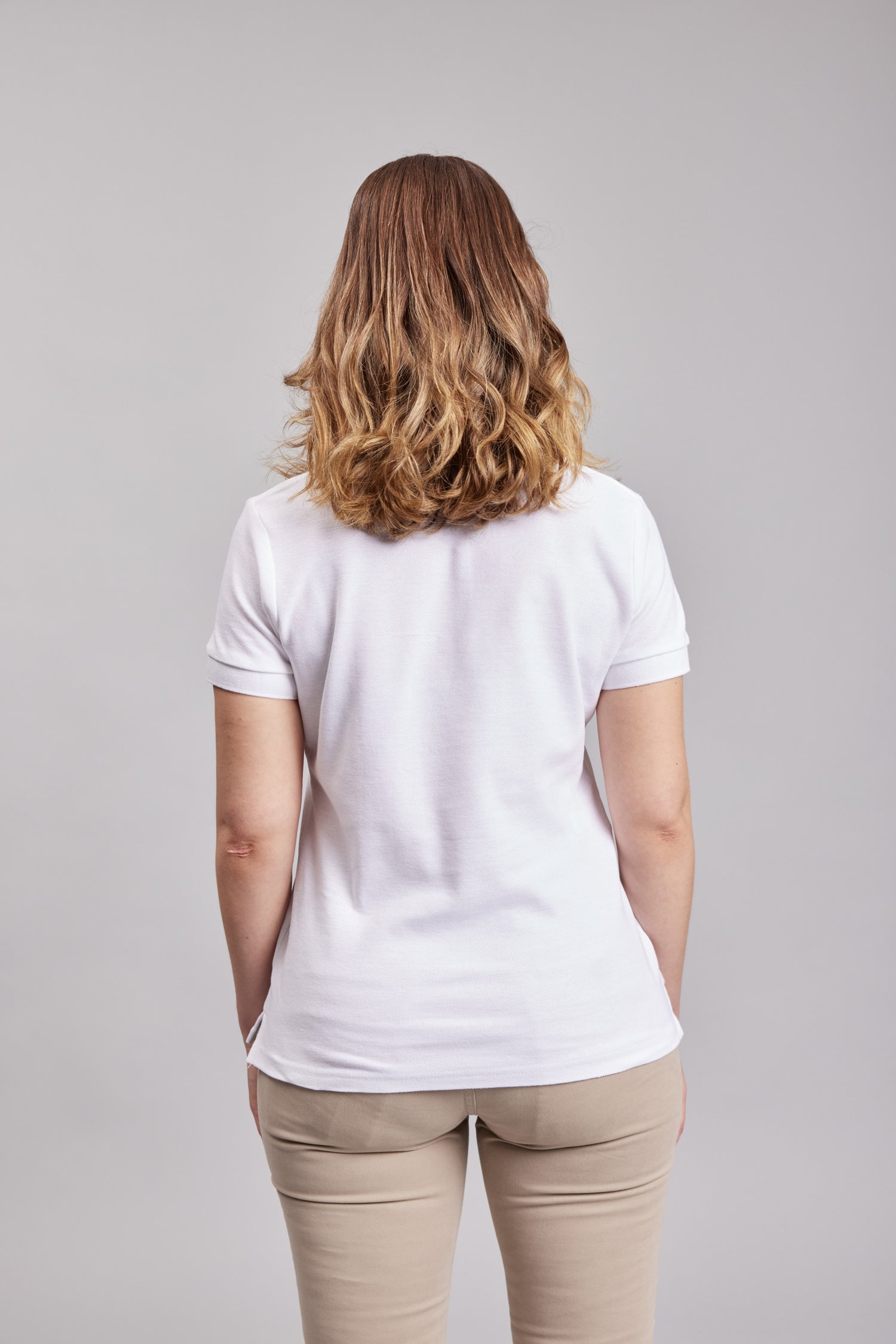 Polera Polo M/C Blanca Mujer