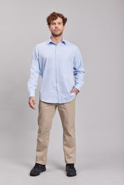 Camisa Oxford Light M/L Celeste Oscuro Hombre