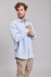 Camisa Oxford Light M/L Celeste Oscuro Hombre