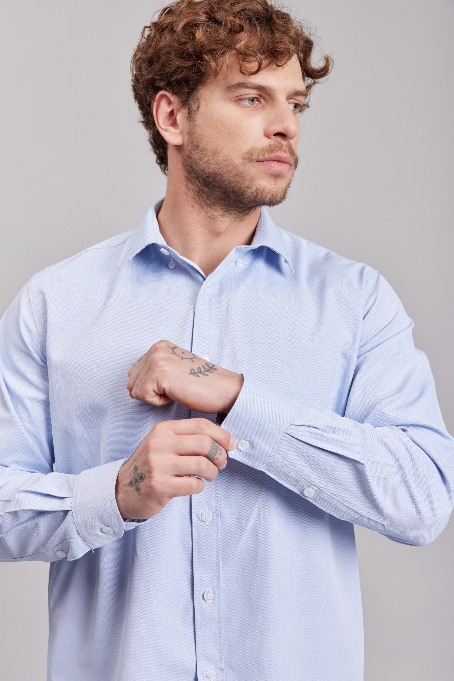 Camisa Oxford Light M/L Celeste Oscuro Hombre