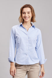 Blusa Oxford Light M/L Celeste Oscuro Mujer
