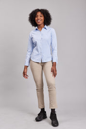 Blusa Oxford Light M/L Celeste Oscuro Mujer