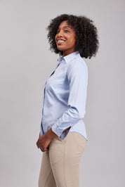 Blusa Oxford Light M/L Celeste Oscuro Mujer