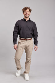 Camisa Oxford M/L Negra Hombre