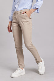 Pantalón Casual Slim Beige Mujer