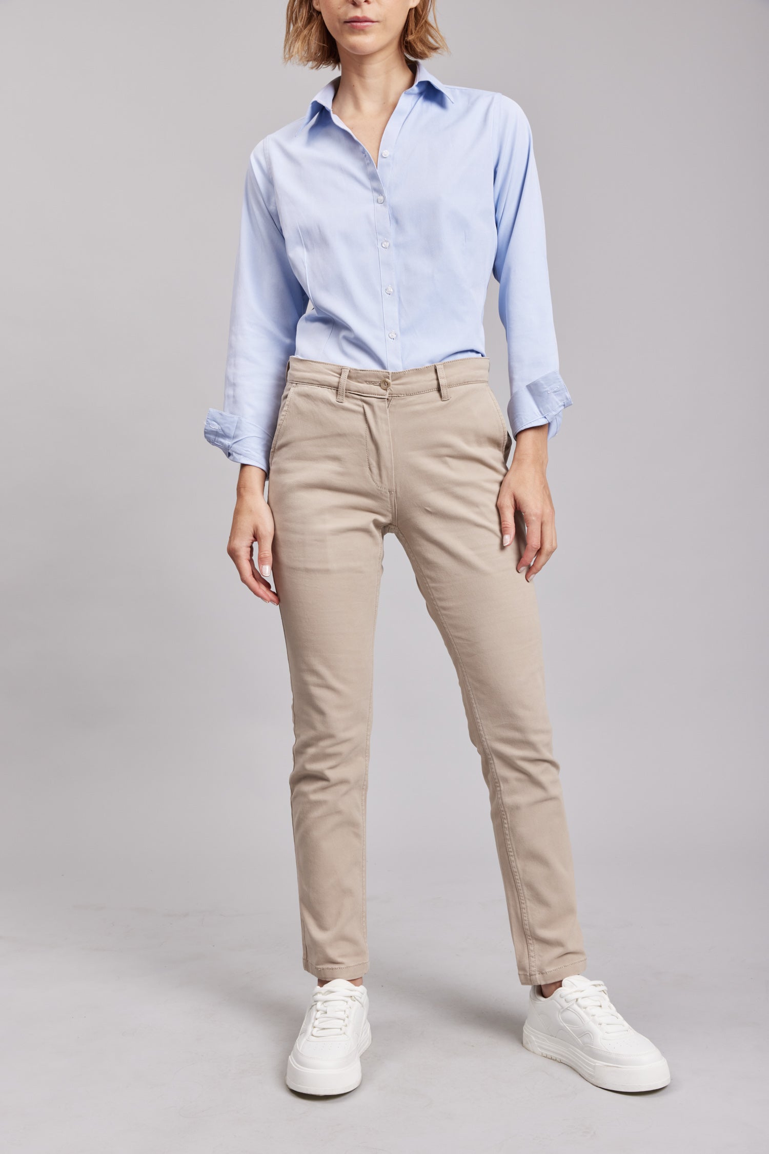Pantalón Casual Slim Beige Mujer