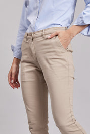 Pantalón Casual Slim Beige Mujer
