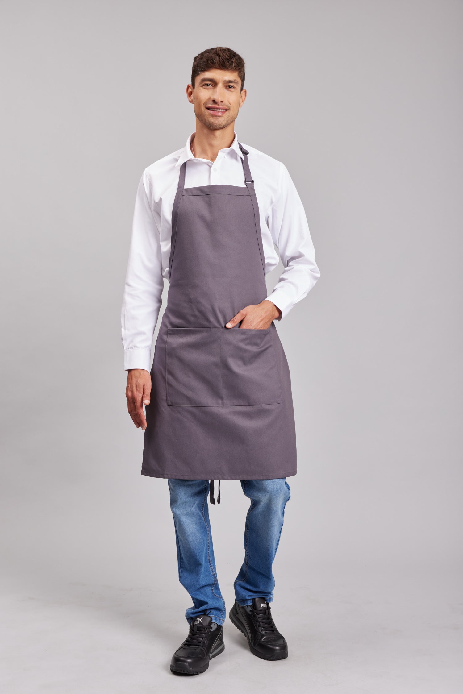 Delantal Pechera Prime Chef Sydney Gris