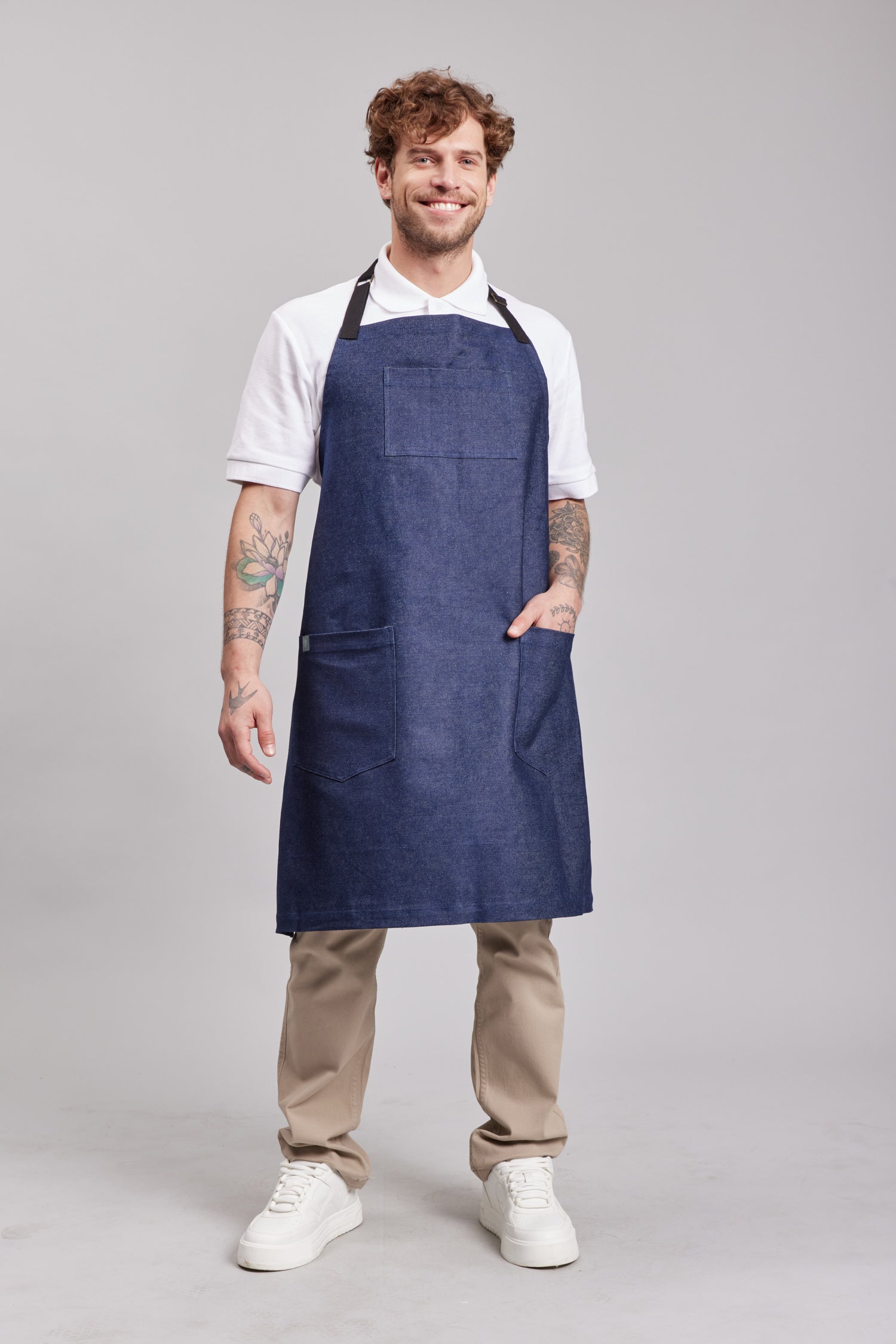 Delantal Pechera Bicolor Prime Chef Perth Denim Jeans