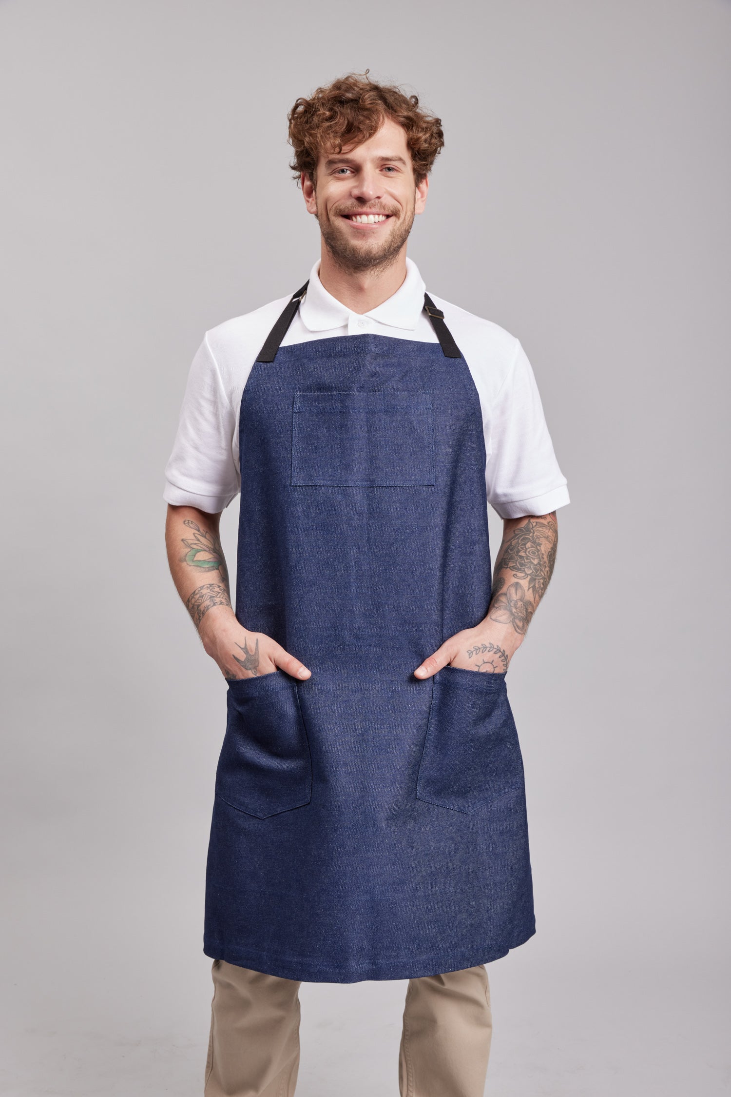 Delantal Pechera Bicolor Prime Chef Perth Denim Jeans