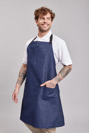 Delantal Pechera Bicolor Prime Chef Perth Denim Jeans