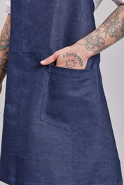 Delantal Pechera Bicolor Prime Chef Perth Denim Jeans