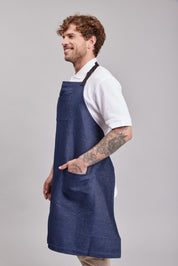 Delantal Pechera Bicolor Prime Chef Perth Denim Jeans