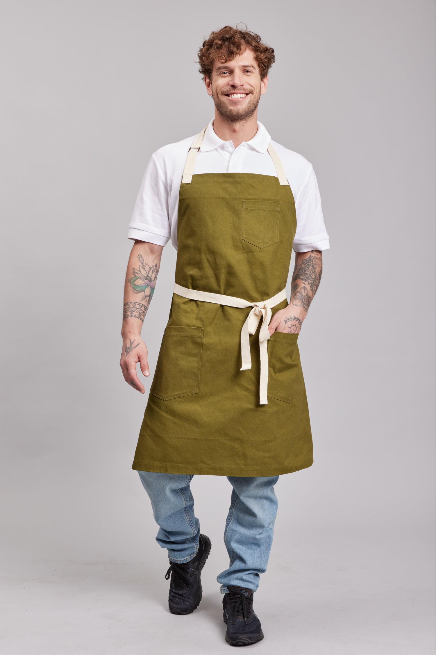 Delantal Pechera Bicolor Prime Chef Melbourne Verde