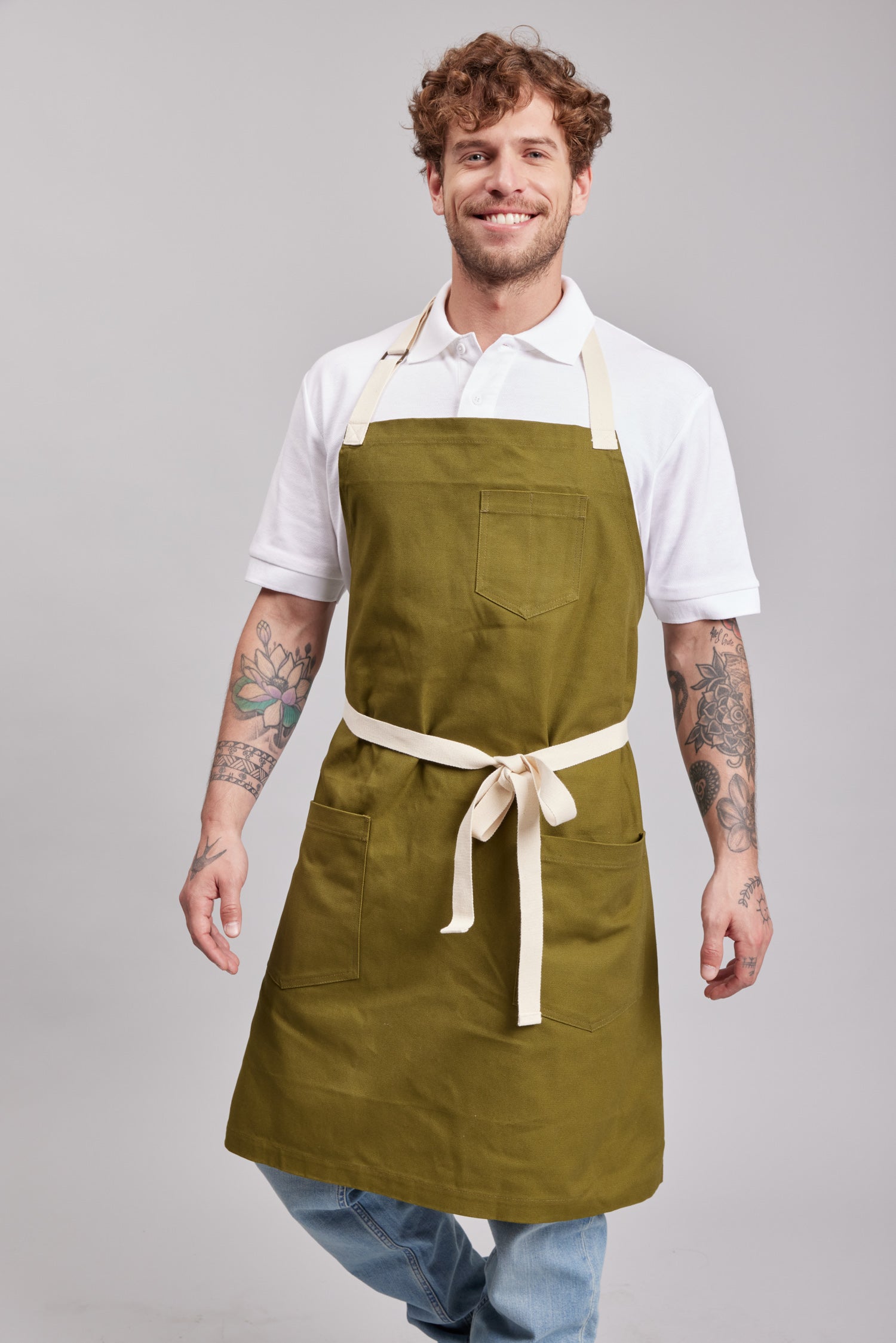 Delantal Pechera Bicolor Prime Chef Melbourne Verde