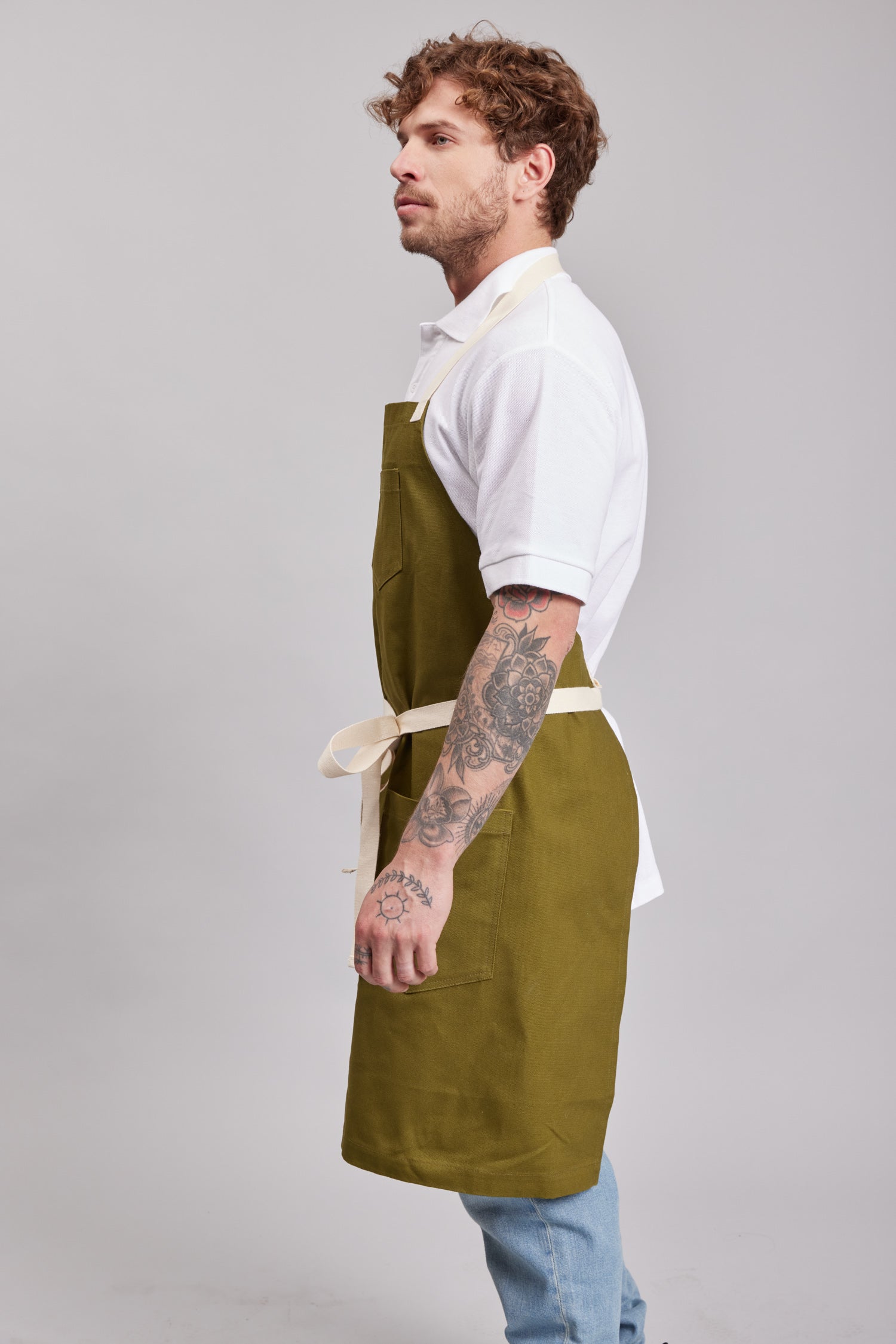 Delantal Pechera Bicolor Prime Chef Melbourne Verde