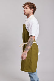 Delantal Pechera Bicolor Prime Chef Melbourne Verde