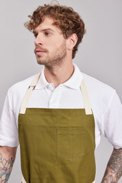 Delantal Pechera Bicolor Prime Chef Melbourne Verde