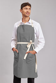 Delantal Pechera Bicolor Prime Chef Melbourne Gris