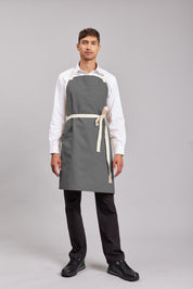 Delantal Pechera Bicolor Prime Chef Melbourne Gris