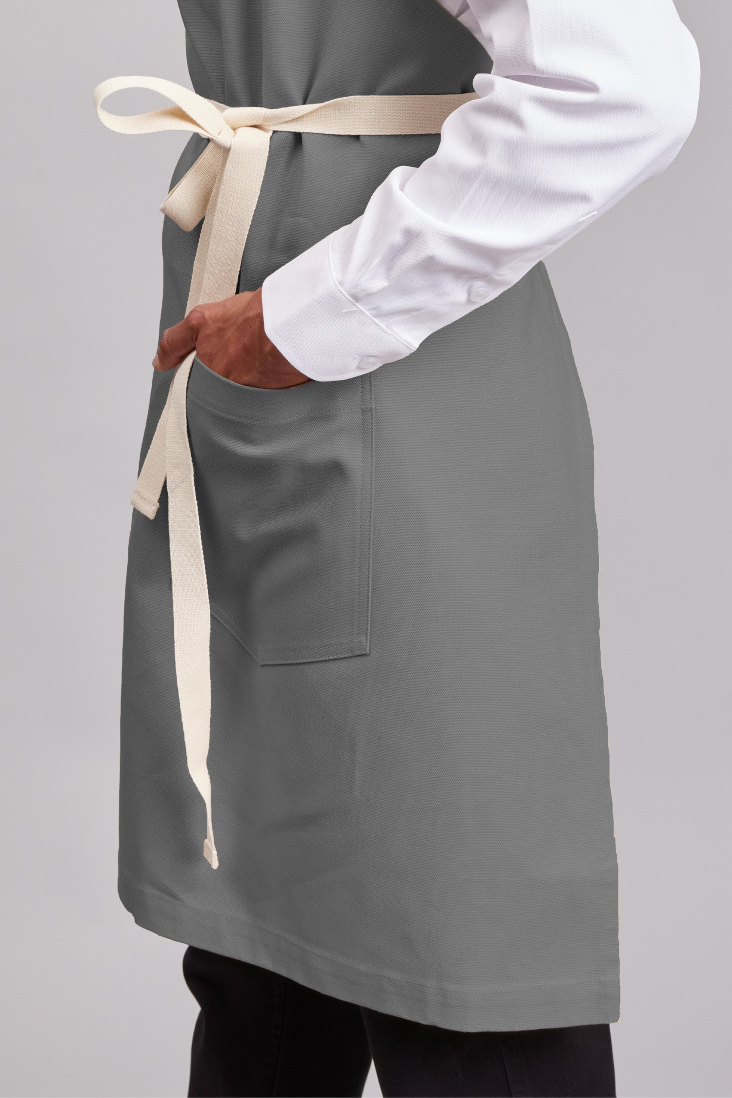 Delantal Pechera Bicolor Prime Chef Melbourne Gris