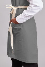 Delantal Pechera Bicolor Prime Chef Melbourne Gris