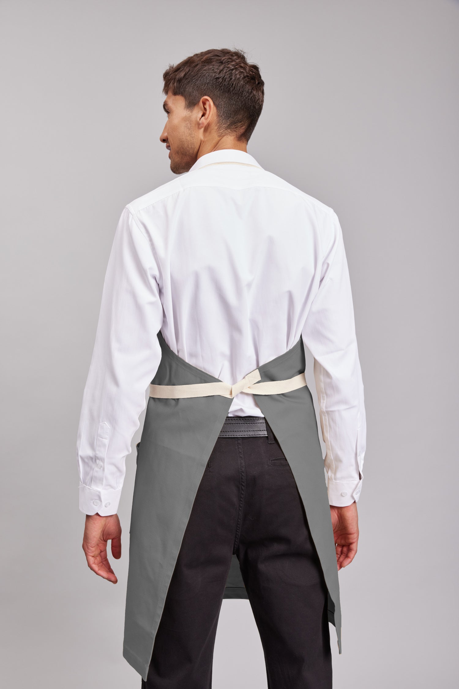 Delantal Pechera Bicolor Prime Chef Melbourne Gris