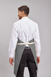 Delantal Pechera Bicolor Prime Chef Melbourne Gris
