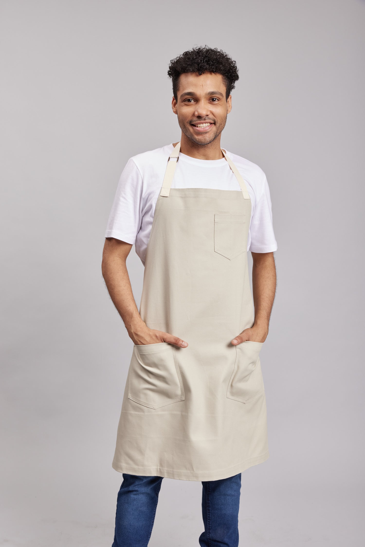 Delantal Pechera Bicolor Prime Chef Melbourne Sand Beige