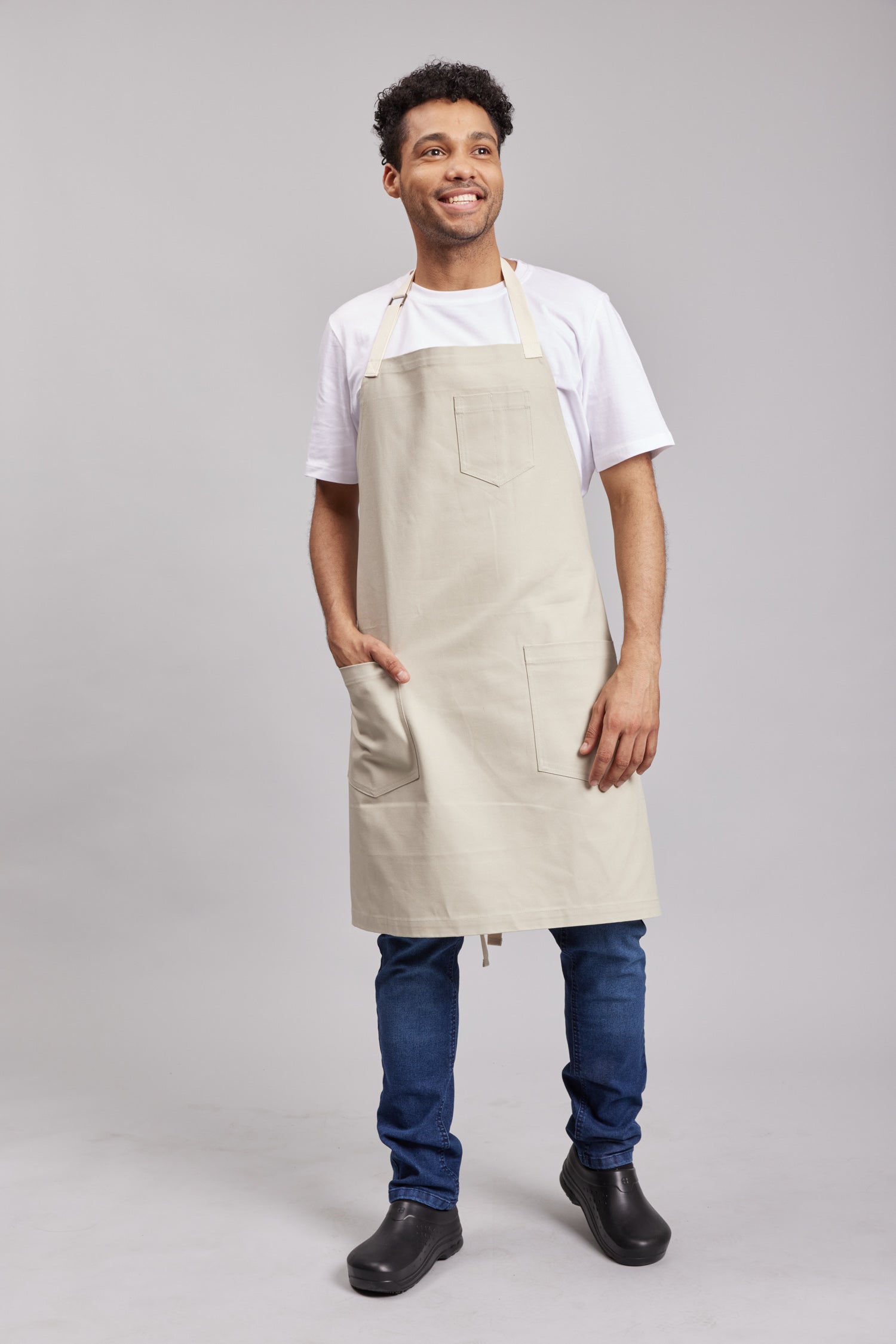 Delantal Pechera Bicolor Prime Chef Melbourne Sand Beige