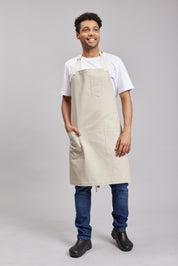 Delantal Pechera Bicolor Prime Chef Melbourne Sand Beige