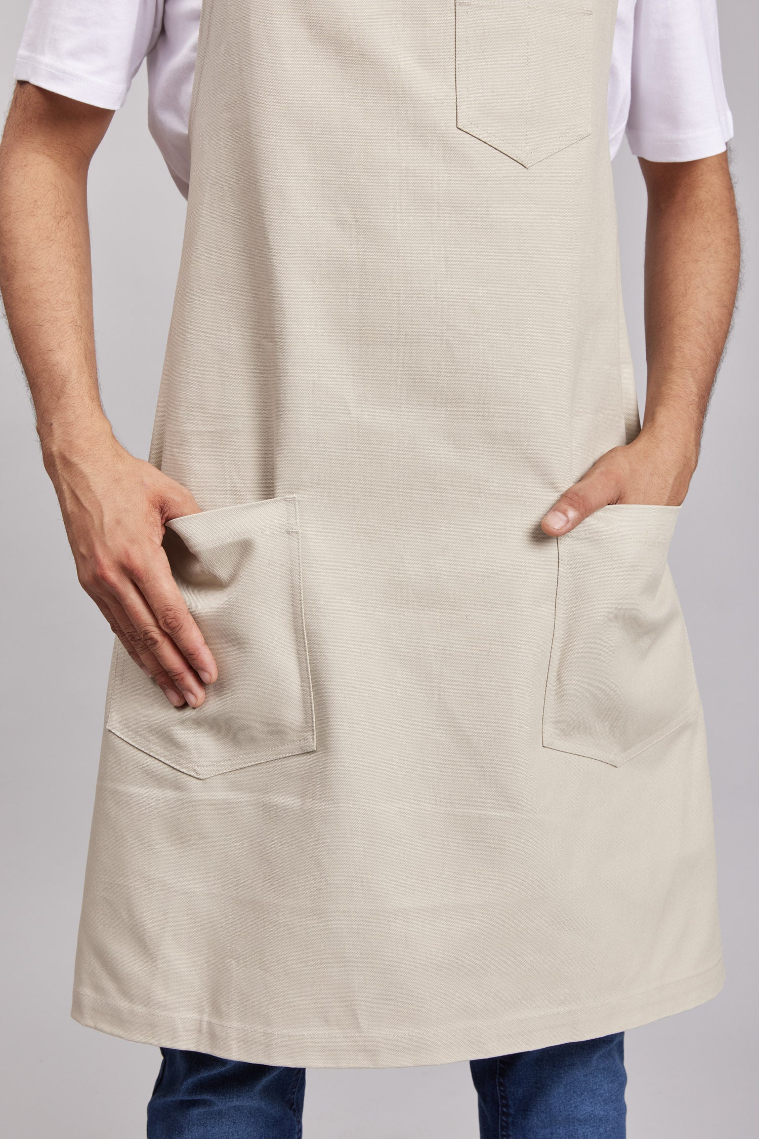 Delantal Pechera Bicolor Prime Chef Melbourne Sand Beige