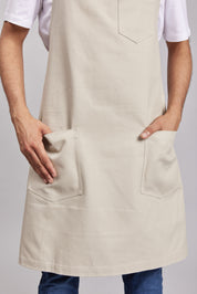 Delantal Pechera Bicolor Prime Chef Melbourne Sand Beige