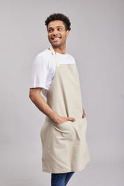 Delantal Pechera Bicolor Prime Chef Melbourne Sand Beige