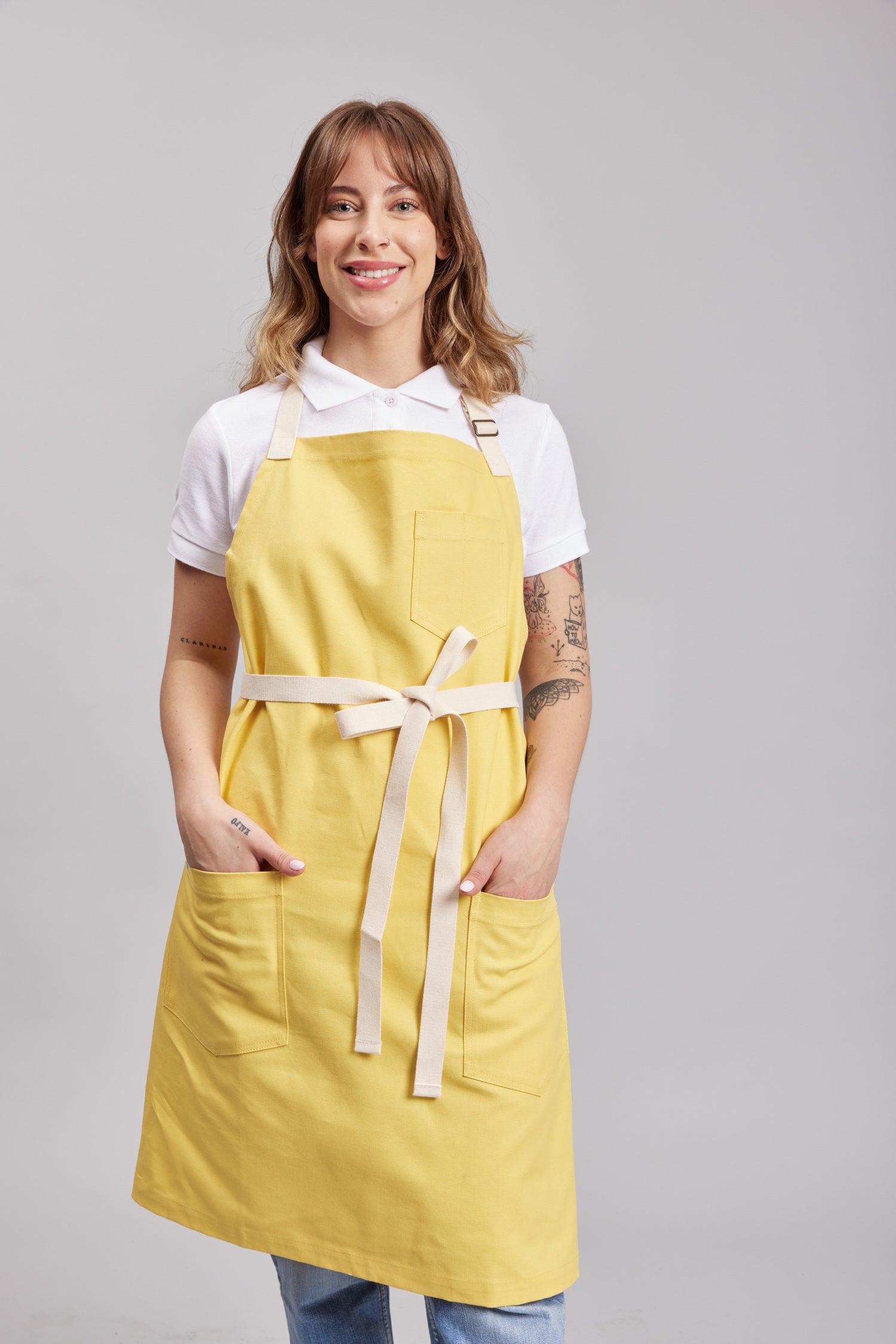 Delantal Pechera Bicolor Prime Chef Melbourne Amarillo