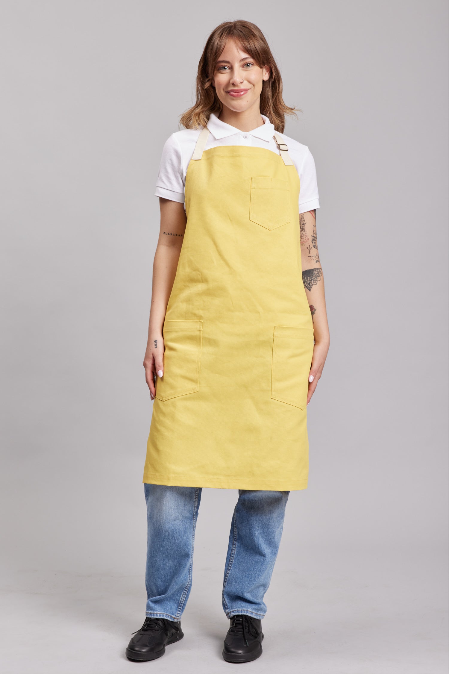Delantal Pechera Bicolor Prime Chef Melbourne Amarillo