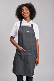 Delantal Pechera Bicolor Prime Chef Hobart Zig Zag Denim