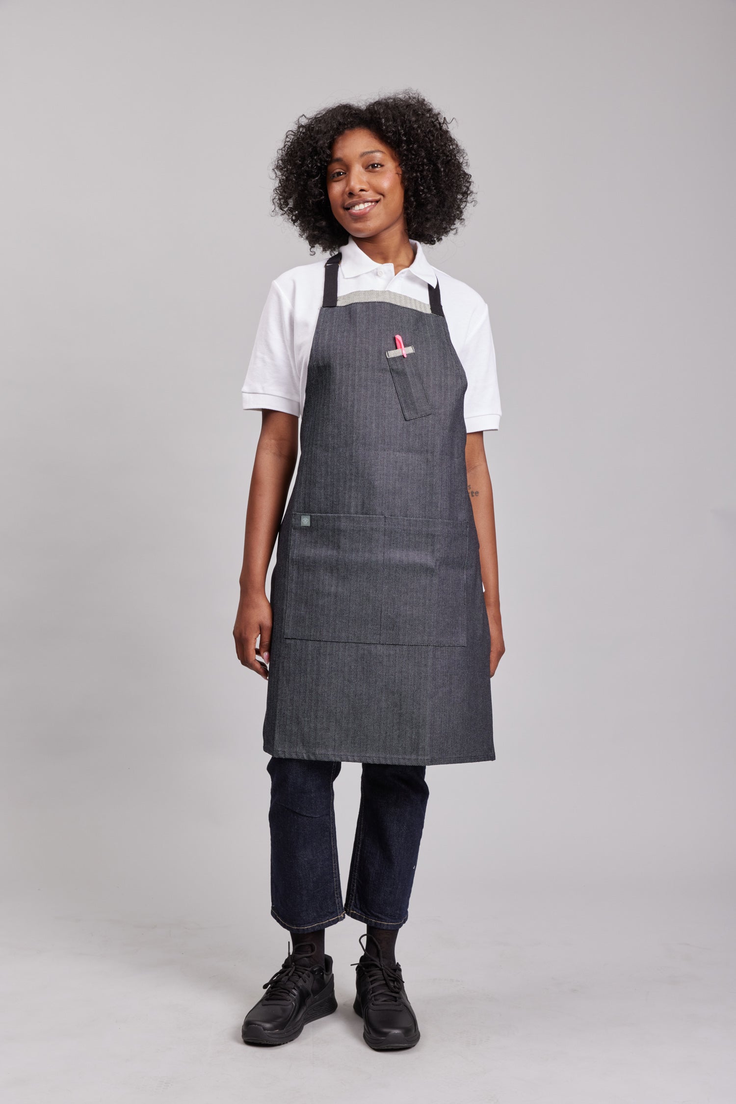 Delantal Pechera Bicolor Prime Chef Hobart Zig Zag Denim