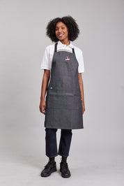 Delantal Pechera Bicolor Prime Chef Hobart Zig Zag Denim