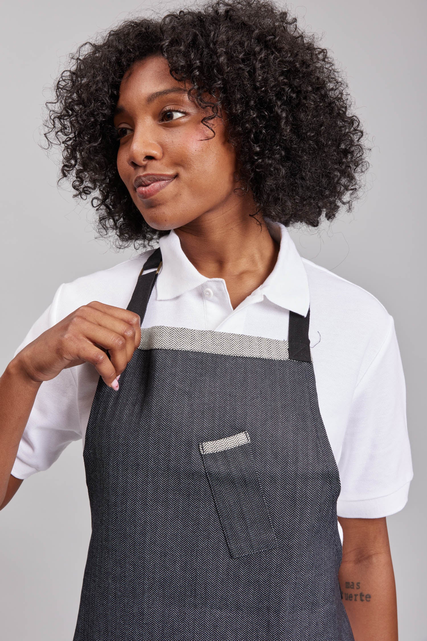 Delantal Pechera Bicolor Prime Chef Hobart Zig Zag Denim