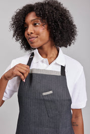 Delantal Pechera Bicolor Prime Chef Hobart Zig Zag Denim