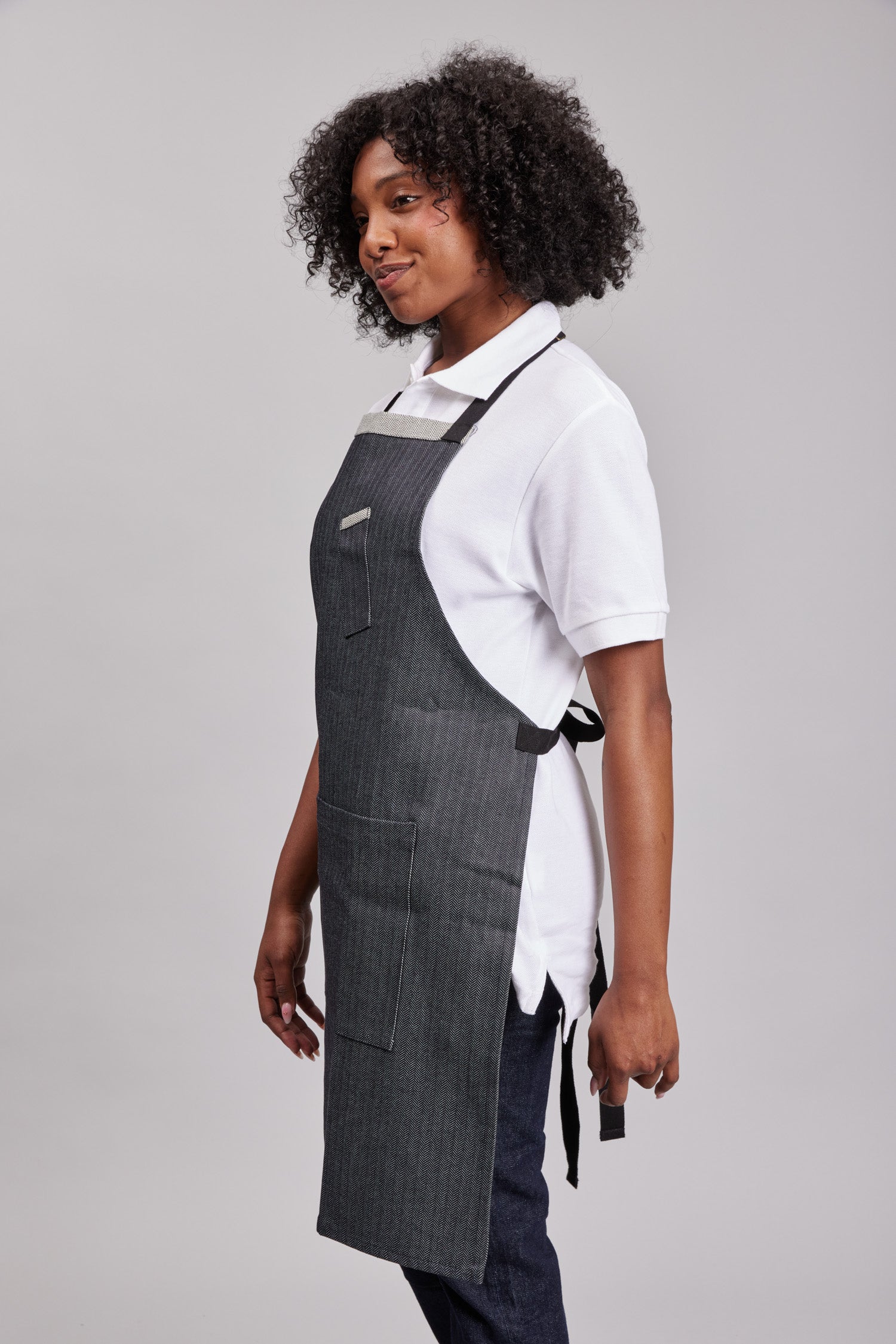 Delantal Pechera Bicolor Prime Chef Hobart Zig Zag Denim