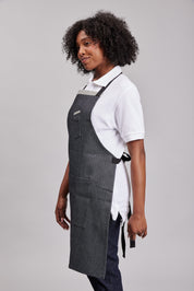 Delantal Pechera Bicolor Prime Chef Hobart Zig Zag Denim