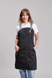 Delantal Pechera Bicolor Prime Chef Cairns Negro y Gris