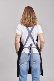 Delantal Pechera Bicolor Prime Chef Cairns Negro y Gris