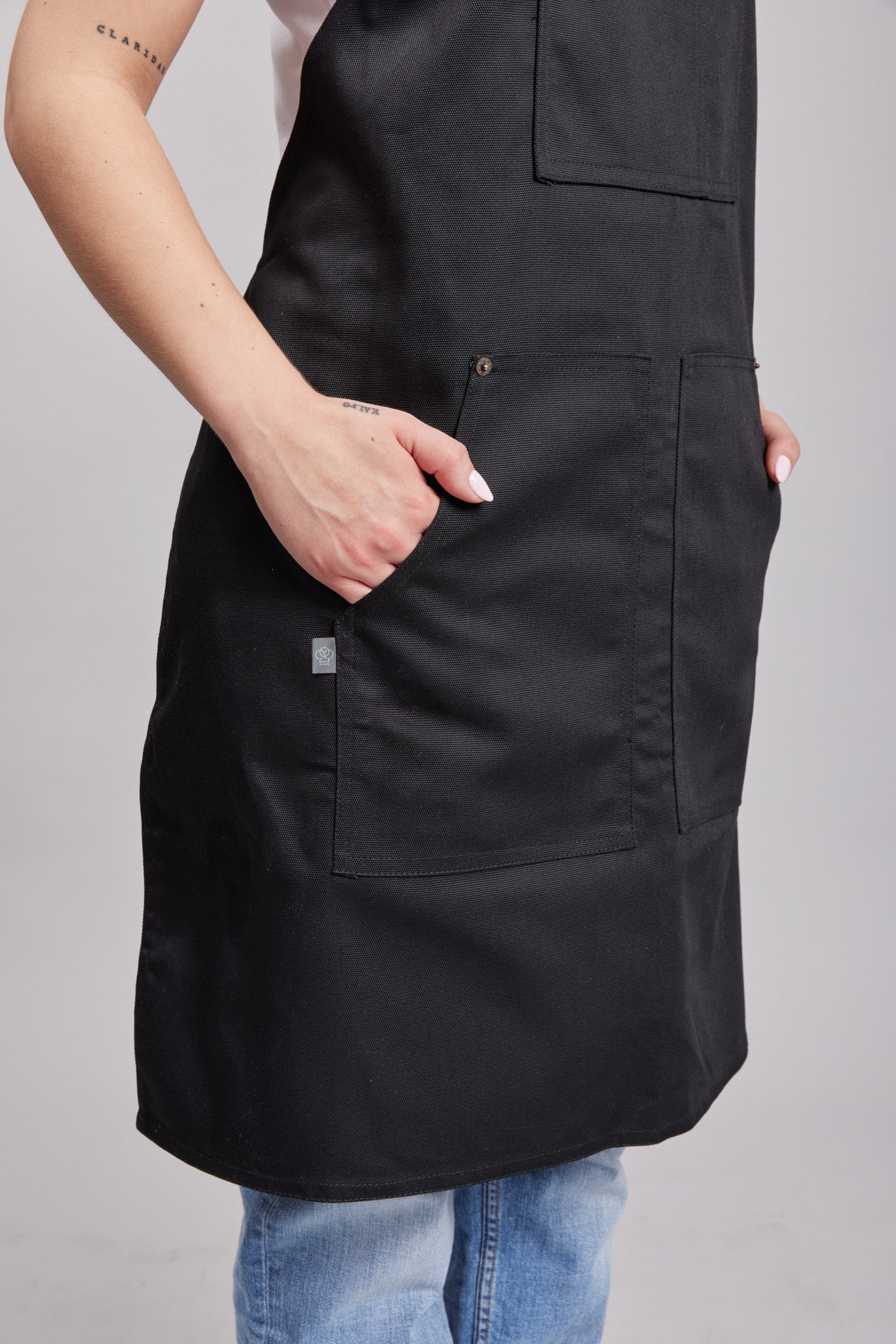 Delantal Pechera Bicolor Prime Chef Cairns Negro y Gris