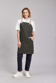 Delantal Pechera Bicolor Prime Chef Cairns Verde y Beige